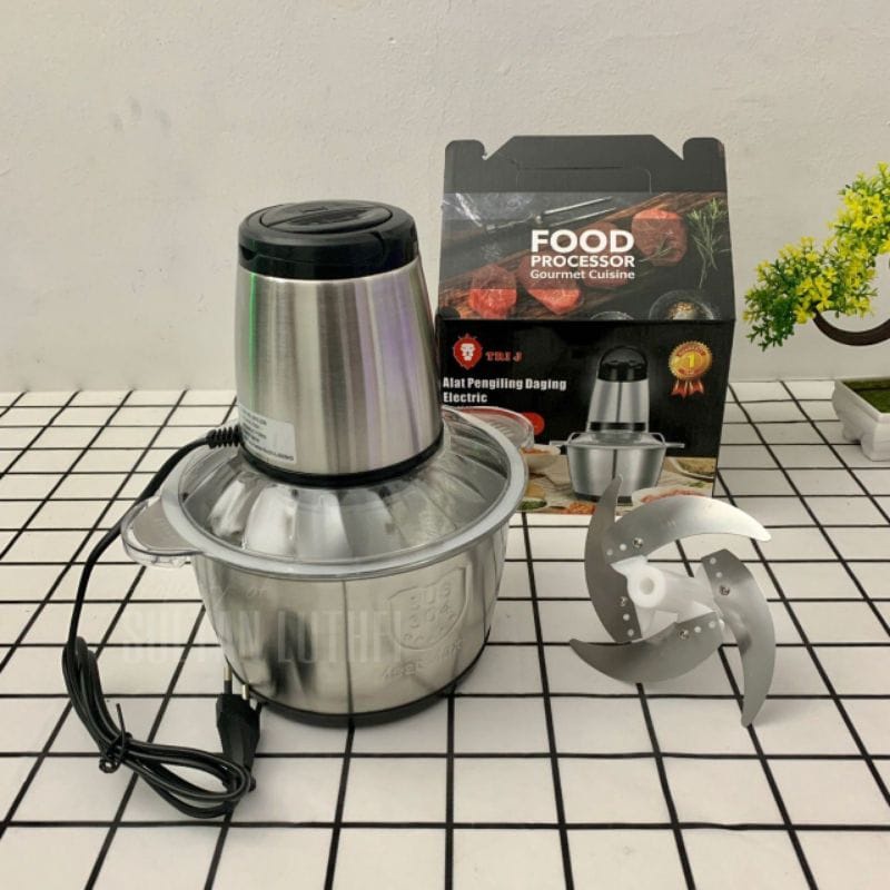 Chopper Blender Daging Penggiling Meat Blender Elektrik Stainless Steel 2 Liter