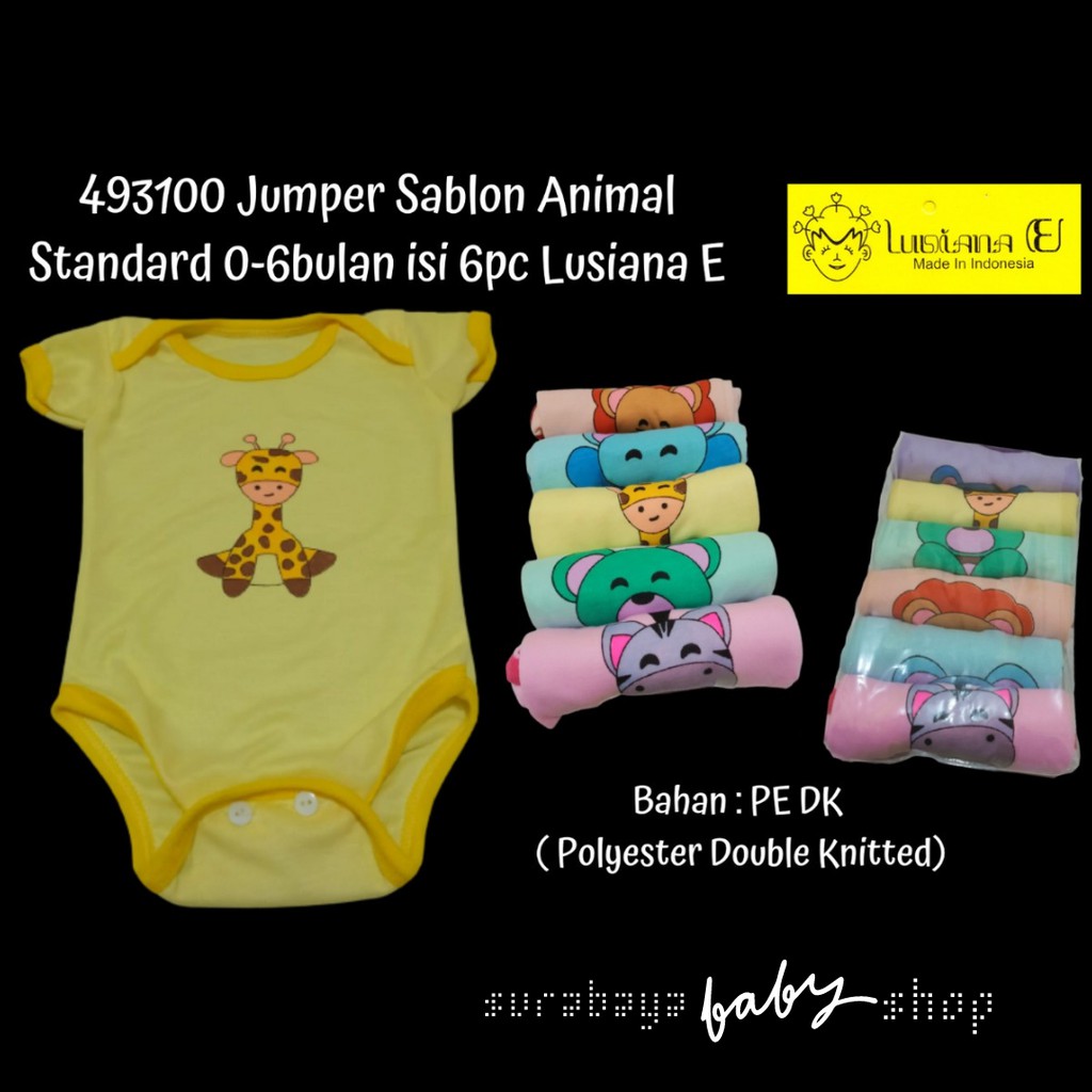 JUMPER SABLON ANIMAL STANDART 0-6 BULAN LUSIANA E 493100