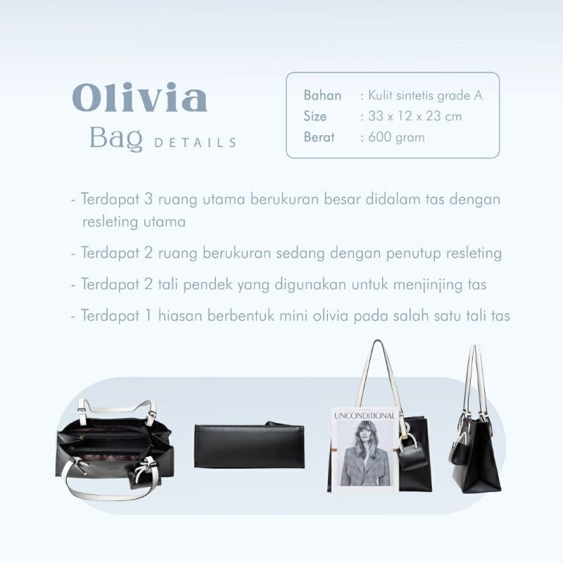 Olivia Bag Jims Honey Tas bahu Wanita Tas kerja besar Original Jims Honey Realpic cod official store