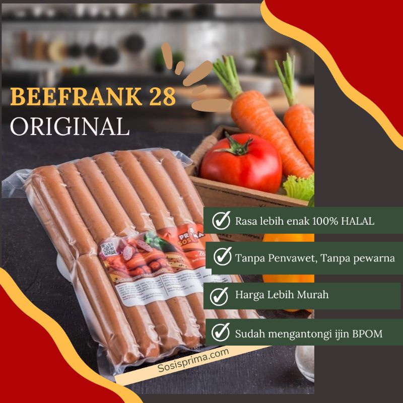 

ORIGINAL Beefrank isi 30 pcs - sosis prima sosis sehat sosis asap tanpa pengawet lebih enak dan juicy