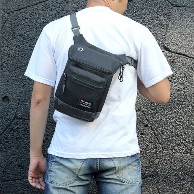 Original - Tas salempang pria slingbag simple hitam premium terbaru termurah promo