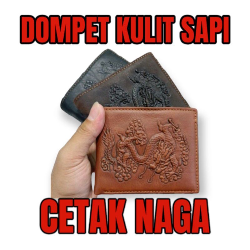 [PJC] Dompet Asli Kulit EMB-720 Dragon Original || Dompet Cowok Kulit Sapi Cetak Naga