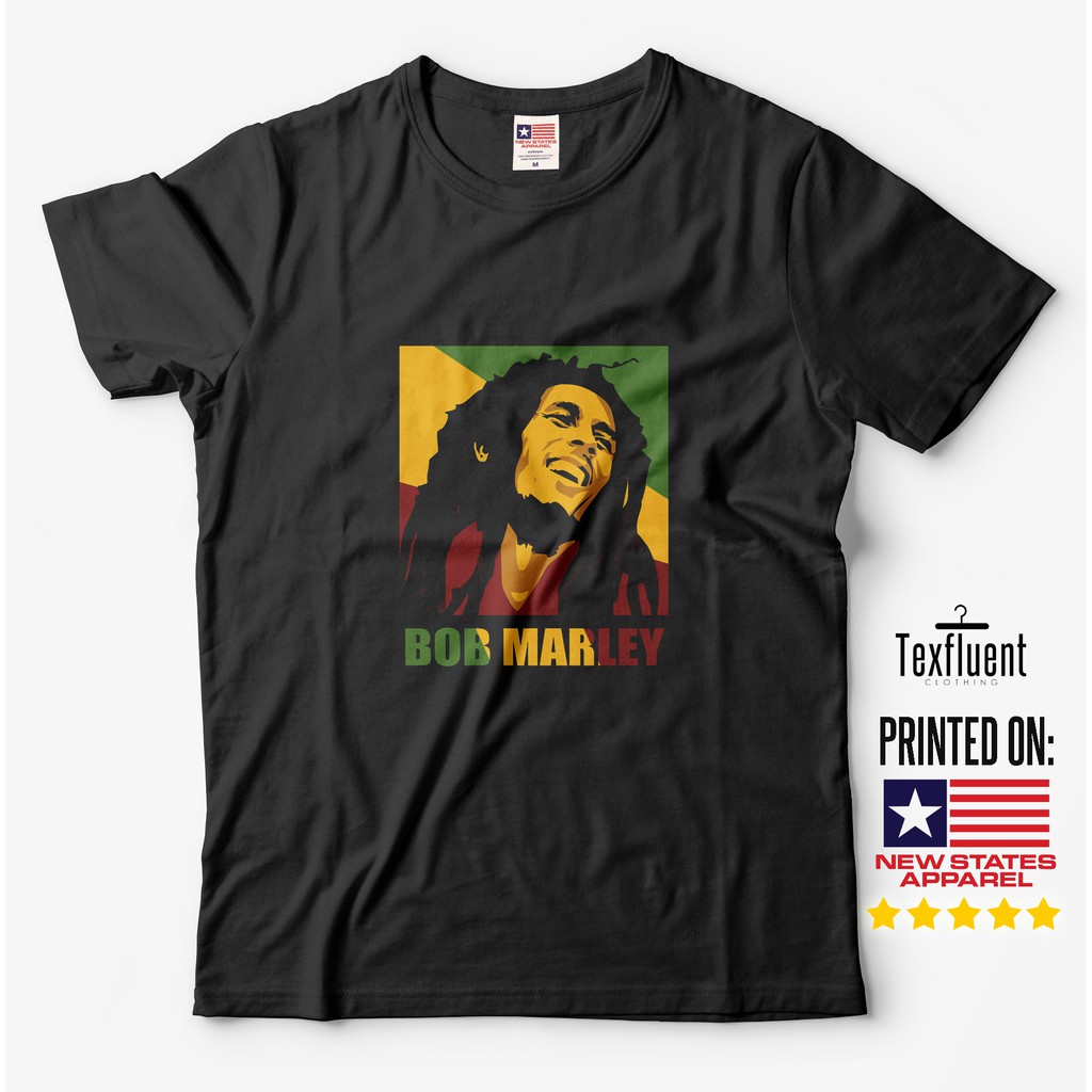 Kaos Bob Marley Pria Wanita S, M, L, XL Baju Penyanyi legendaris Musik Regge