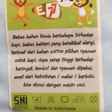 (6 Pcs) Baju Bayi SNI Kemeja Bayi Newborn 0-6 Bulan Excellent 77 | TISUKA | E77 | Lengan Panjang | Pendek | Buntung