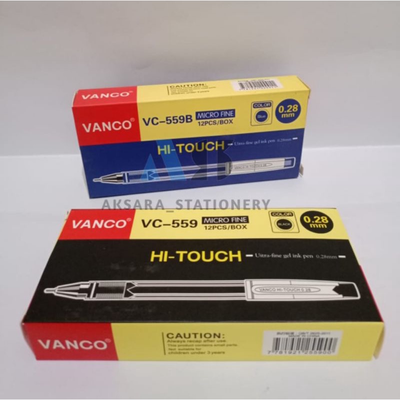 

SELUSIN ( 12 PCS ) Pulpen Hitech Hi-Touch Vanco 0.28 mm Gel Pen Hitech Hi-Touch Vanco 0.28mm