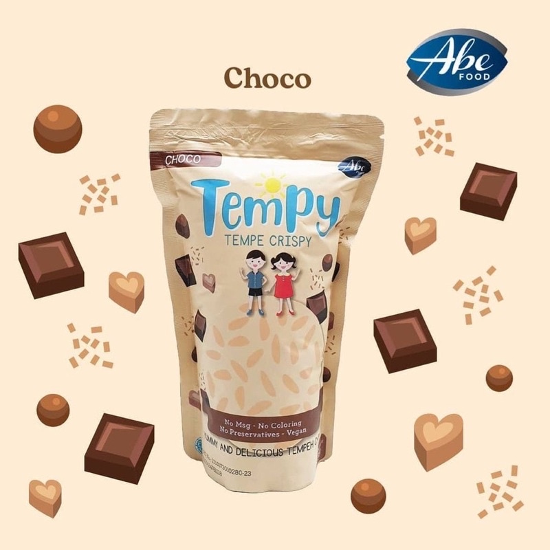 ABE FOOD Tempy 70g - Tempe Crispy - Snack Sehat - Cemilan Anak NO MSG - Keripik Tempe - Makanan Ringan