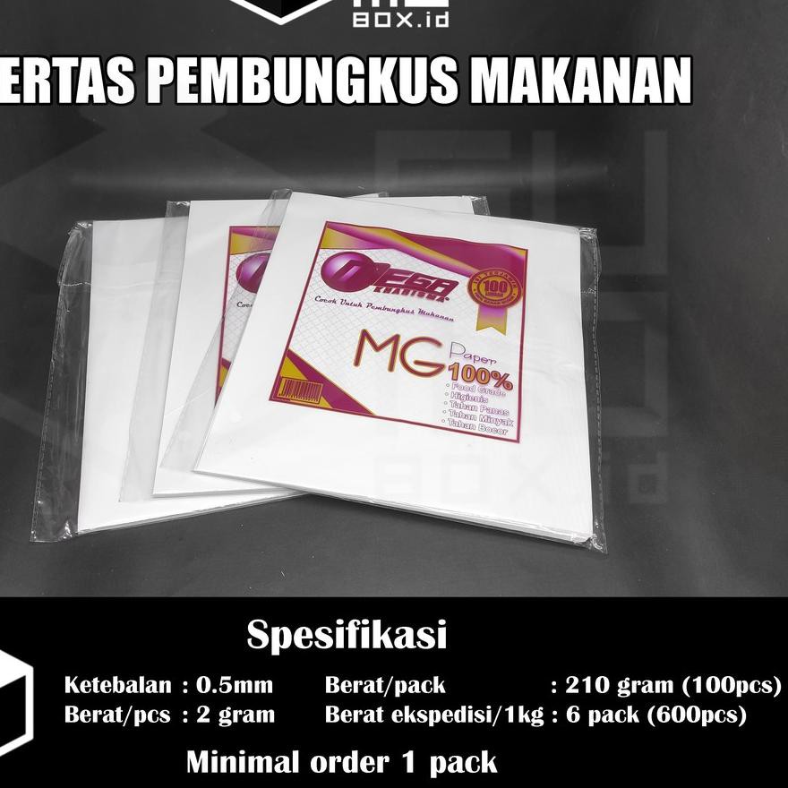 

Diskon!! KODE-770 Kertas nasi KFC isi 100 lbr pembungkus nasi putih / Kertas bungkus burger anti len