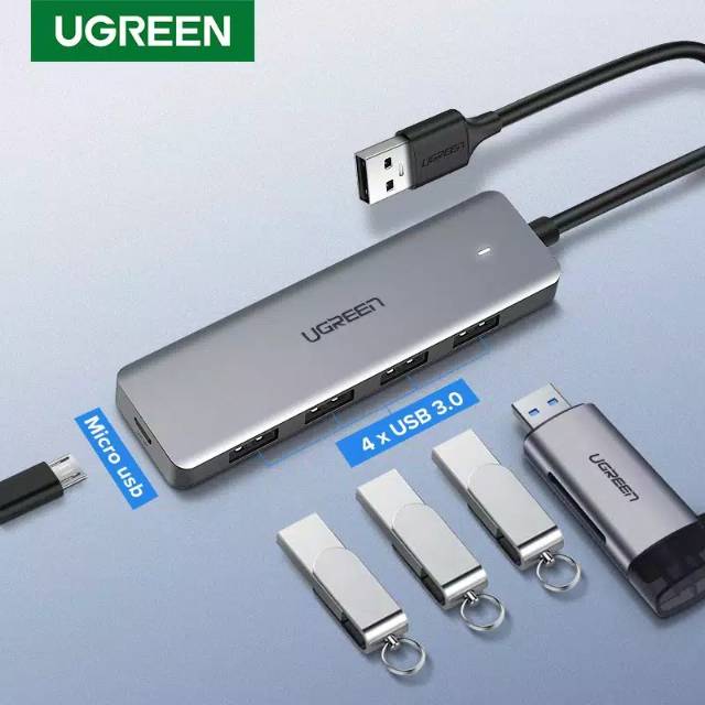 UGREEN USB 3.0 Hub 4 Port with Micro USB Power ULTRA SLIM