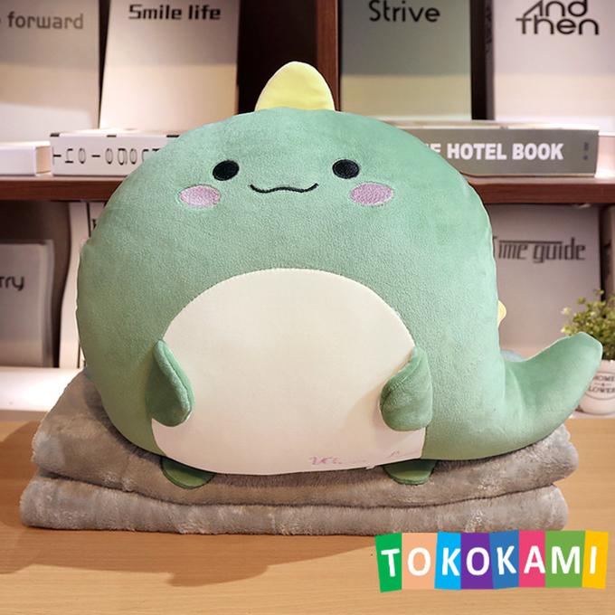 Boneka Balmut Bantal Selimut Karakter Dino - Hijau Muda