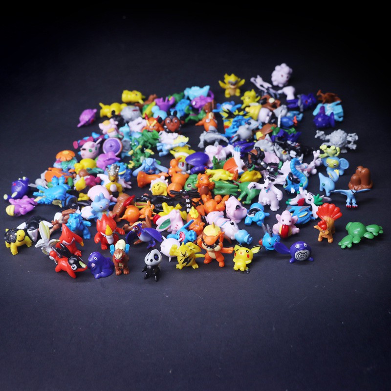 48pcs / 96Pcs Mainan Action Figure Mini Pokemon Pikachu Bulbasaur Untuk Dekorasi Kue