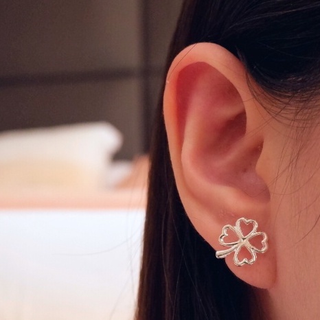 Anting Jepit Kecil Sepasang - Earcuff bentuk Daun Clover Sepasang - Korean Look Women Earcuff Ears A