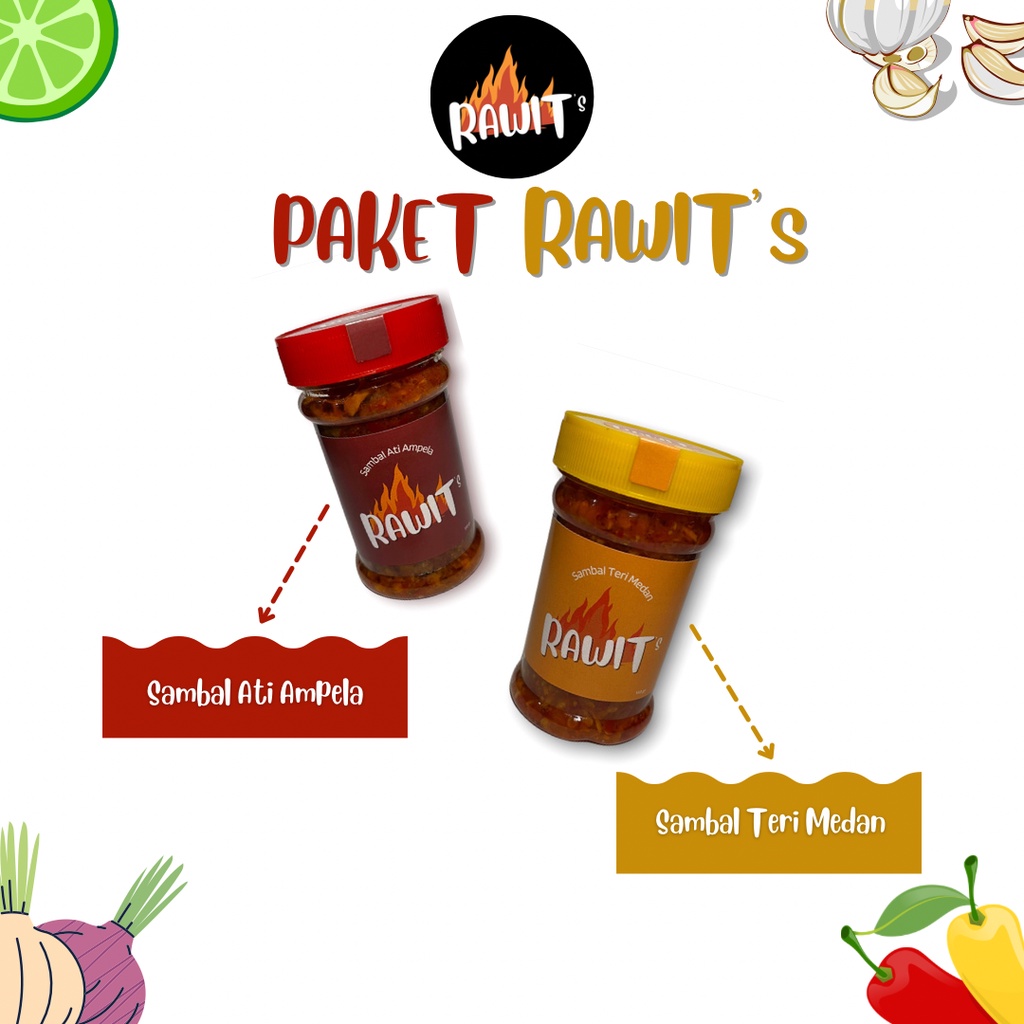 

Rawits - Paket Rawit Sambal Ampela 150gr + Sambal Teri Medan 150gr