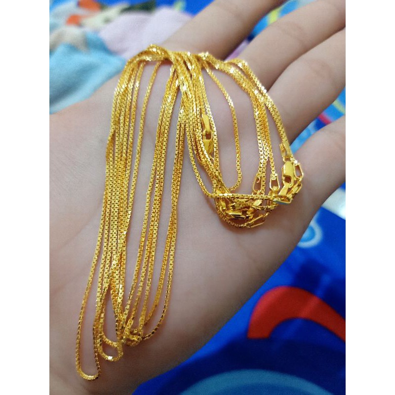 KALUNG ANAK ITALI MESIN PERAK 925 LAPIS MAS 24K