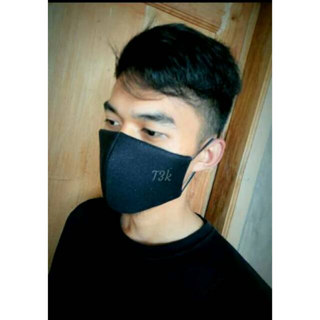 Masker motor hitam polos