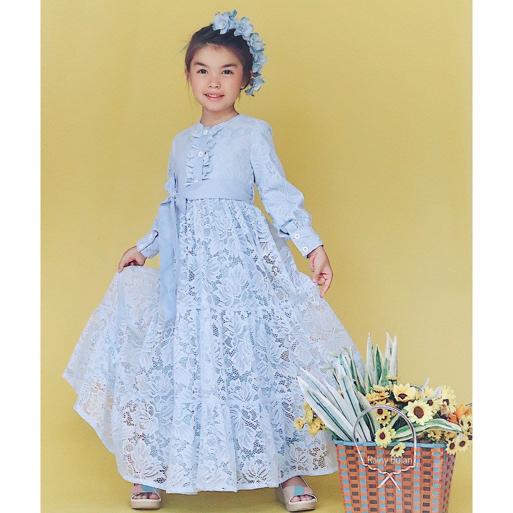 GAMIS ALINEA /GAMIS BROKAT ANAK WARNA PUTIH