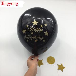 6pcs set Balon Warna  Hitam  Untuk Dekorasi  Pesta Pernikahan 