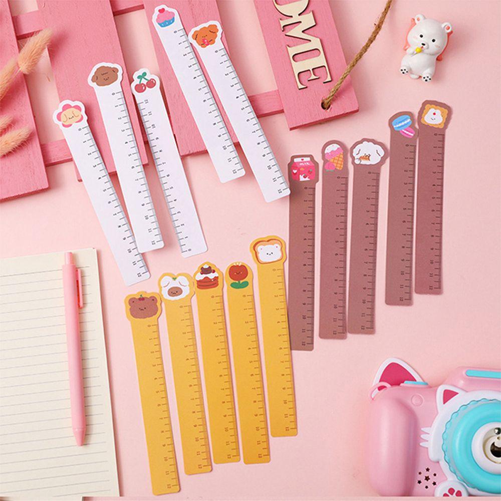 Lanfy Penggaris Lurus Kantor Perlengkapan Sekolah Kawaii Anak Hadiah Portable Belajar Alat Tulis 12 cm Penggaris Skala Lukisan