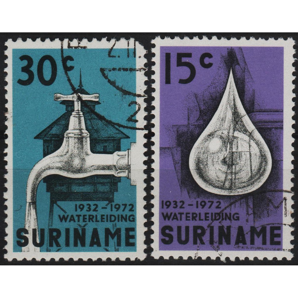 

Perangko Filateli A4-131 suriname VFU 2v 02.03.1972 The 40th Anniversary of surinam waterworks