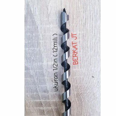 BOR KAYU LONG/BOR NAGA 1/2IN DAN 10MILI/BOR KAYU /BOR KAYU PANJANG 40CM UKURAN 1/2 IN/MATA BOR KAYU/