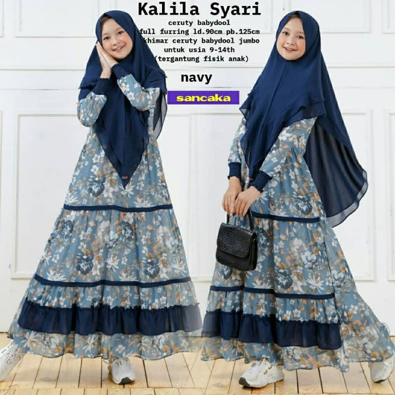 GAMIS KIDS CERUTY BABYDOLL KALILA SET SYAR'I