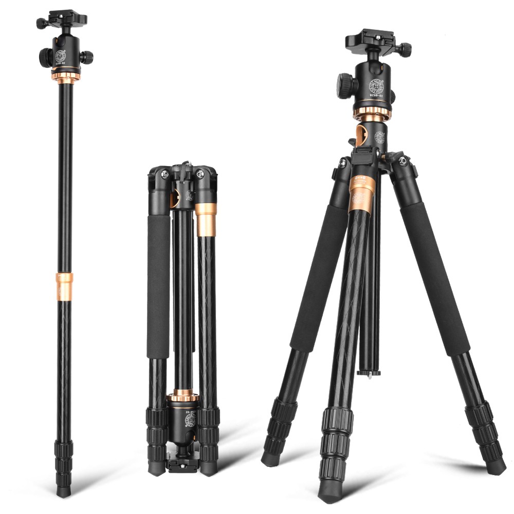 QZSD Multifunction Professional DSLR Horizontal Center Tripod + Monopod - Q999H - Black