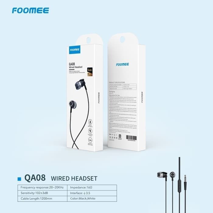 NA - Handsfree Foomee Microphone HD Stereo Earphone In Ear qa08