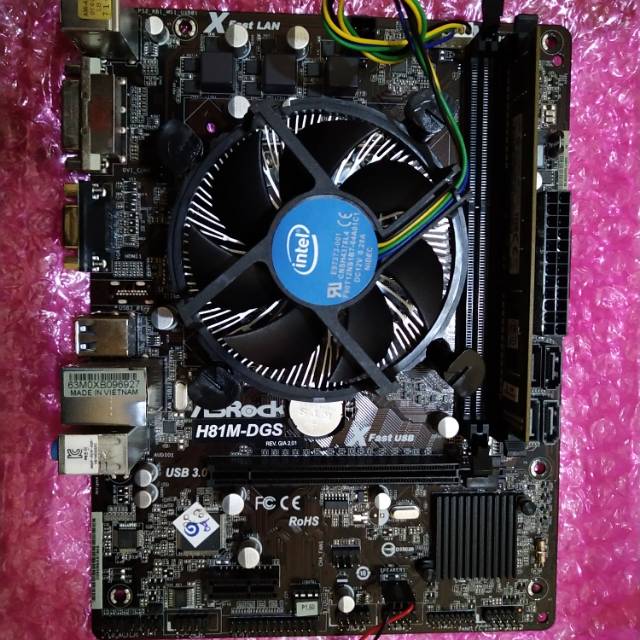 Paket mainboard 1150 h81 prosesor  i5 4590 ram 4gb dan fan