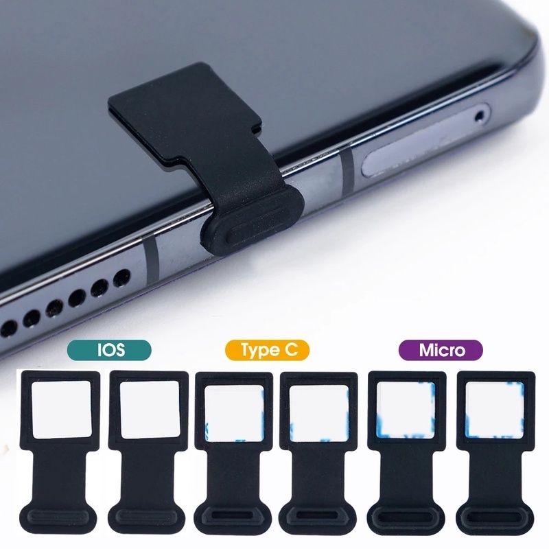 Cover Pelindung Port Charger Micro Usb Tipe C Anti Debu / Hilang / Air Reusable Untuk Android