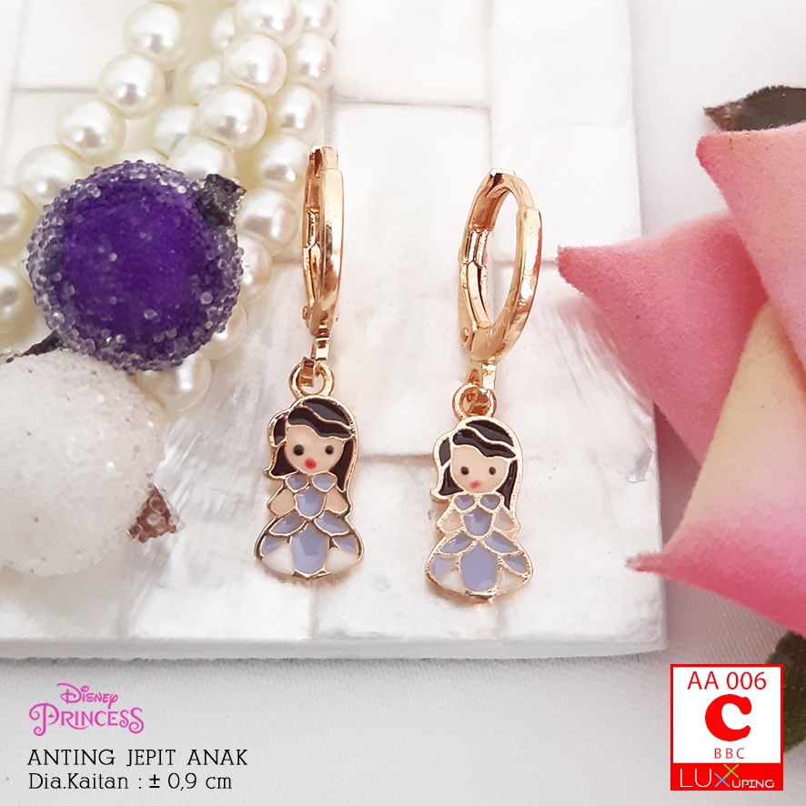 AA 006 Anting Anak Putri Perhiasan Princes Anak Balita Lapis Emas Imitasi Anting Prinses Xuping Anak TK Luxx Xuping