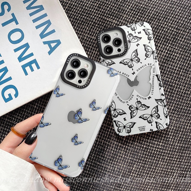 Soft Case Tpu Motif Kupu-Kupu Untuk IPhone 7 6 8P 11 13 12 Pro Max X XR XS Max 6S Plus 7 8 SE 2020 butterfly