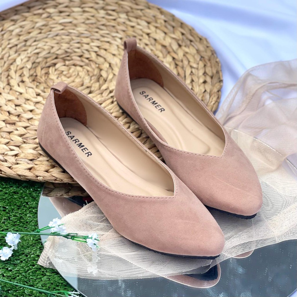Sepatu Balet Wanita Flat Shoes Terbaru Sepatu Cewek Kekinian Viral Flash Sale Sarmer - Jocia Flatsho