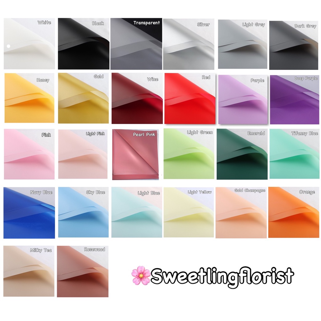 

Flower Wrapping Paper Full Color OPP TRANSPARENT Cellophane Kertas Bunga / Kertas Bouquet Dekor - Ecer / Kertas Bunga