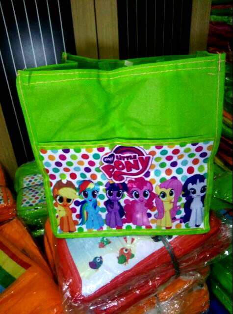 Tas ulang tahun LITTLE PONY 2 kantong utama +kanton dpn cover(0502)