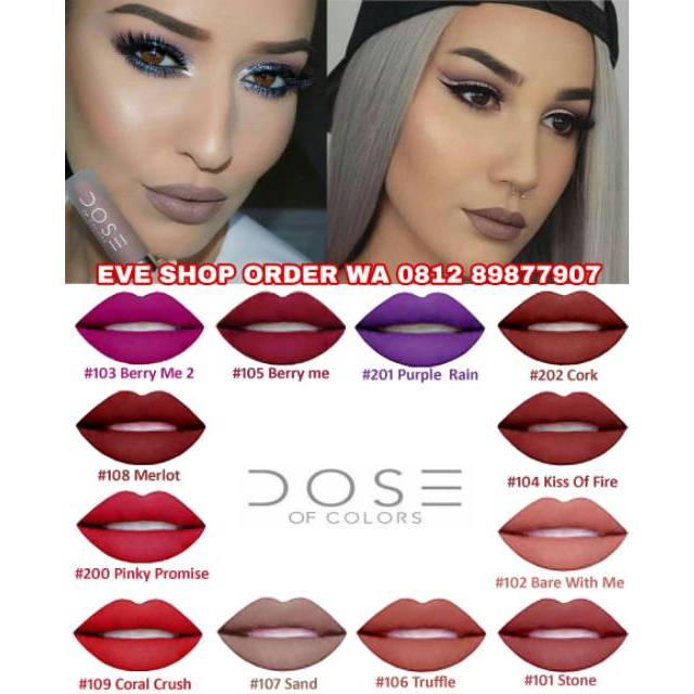 LIPSTIK DOSE ORIGINAL / LIPCREAM DOSE OF COLORS ORIGINAL/ LIP MATTE DOSE OF COLOR LIQUID