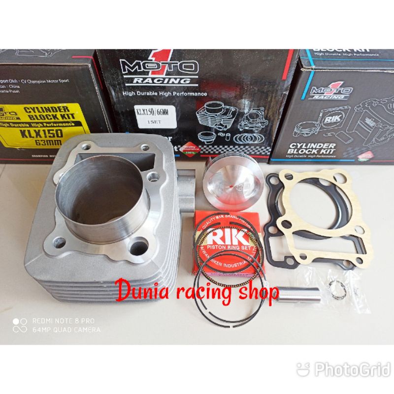 Blok Seher Blok Cylinder Moto 1 Paketan Bore up CRF 150 MX king SATRIA FU KLX DTRACKER 150 Vixion R15 V2 Jupiter MX New MX 135 63MM 66MM Piston Ring Seher Pin piston 1set