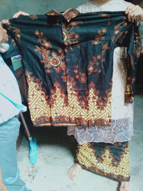 Zola_batik Batik Coupel Brokat Tile Selendang Alika Brown Azzura High Quality