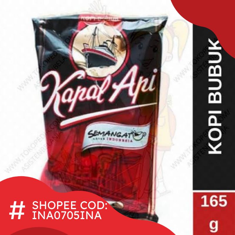 

Kopi Kapal Api 165 gram / Kopi Bubuk Kopi Hitam 165 gram