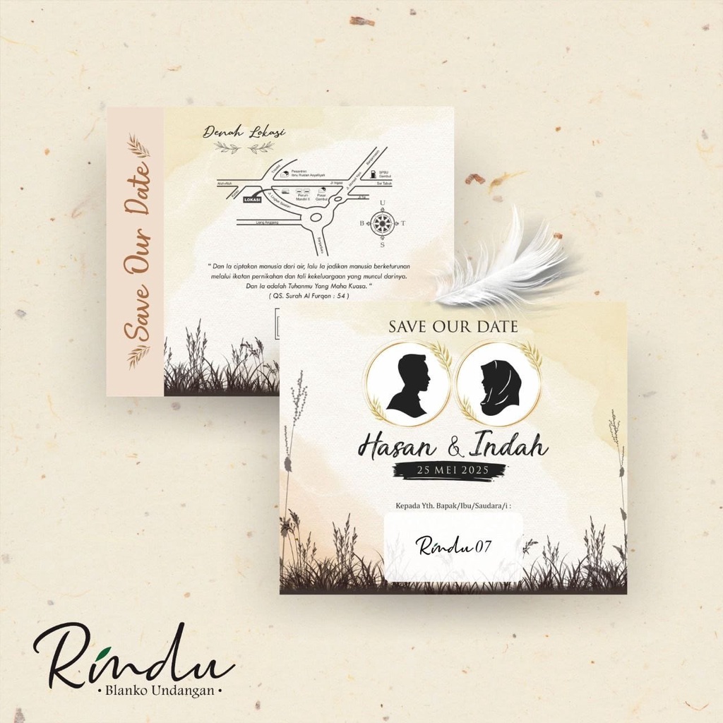 BLANGKO UNDANGAN RINDU 07 / UNDANGAN KOSONG / FREE FILE SETTING