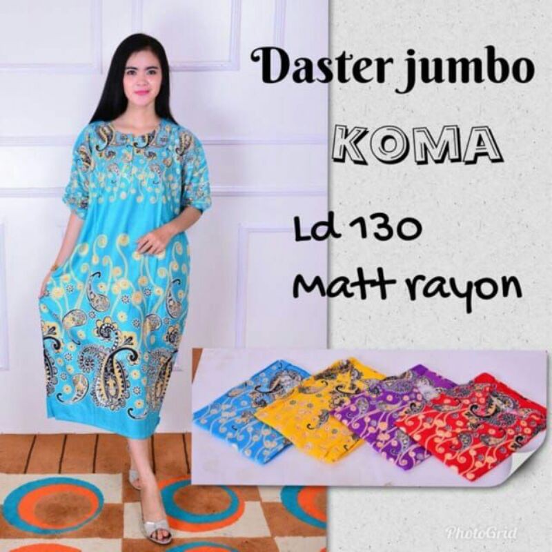 DASTER JUMBO KOMA KANCING DEPAN LENGAN PENDEK MURAH ADEM