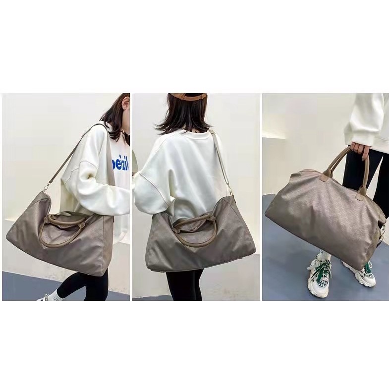 BJ60035 - BLACK/GRAY/KHAKI/PINK/PURPLE/REDWINE - TAS GYM TRAVEL BAG DUFFELL BAG NYLON KOPER TAS BEPERGIAN WANITA FASHION IMPORT MODIS ELEGAN TERMURAH TERLARIS TERBARU BAGSTORE JAKARTA TAS BATAM ZC0035 MIRIP CR7861