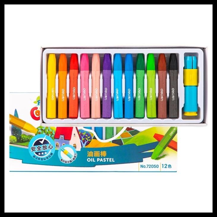 

READY OIL PASTEL ISI 12 WARNA CERAH PEN HOLDER EXTENDER RAUTAN PENSIL KRAYON TF34