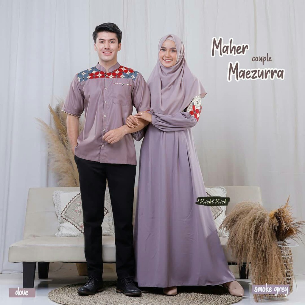 Riskirich Maezurra Maheer Couple Pasangan Suami dan Istri Kombinasi Batik Motif Kawung Premium