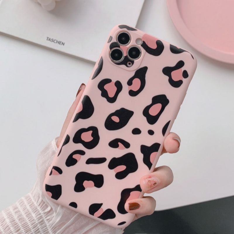 Bara | Iphone Case Silikon Tpu Motif Pink Leopard Untuk Iphone 11 11 Pro Max X Xr Xs Max 7 8 Plus Se 11 Pro 11 Pro Max 13 pro max 13 mini