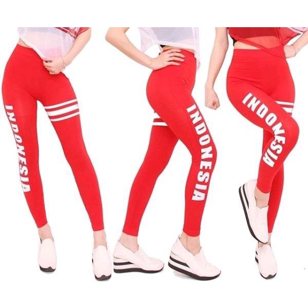 Clothing May - Legging Merah Putih Indonesia Legging Dewasa Murah Bandung