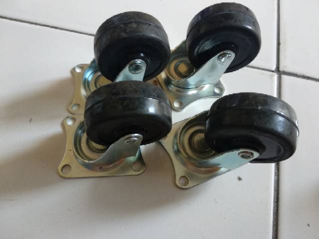 Roda karet Hitam Taiwan 2&quot; Hidup Set