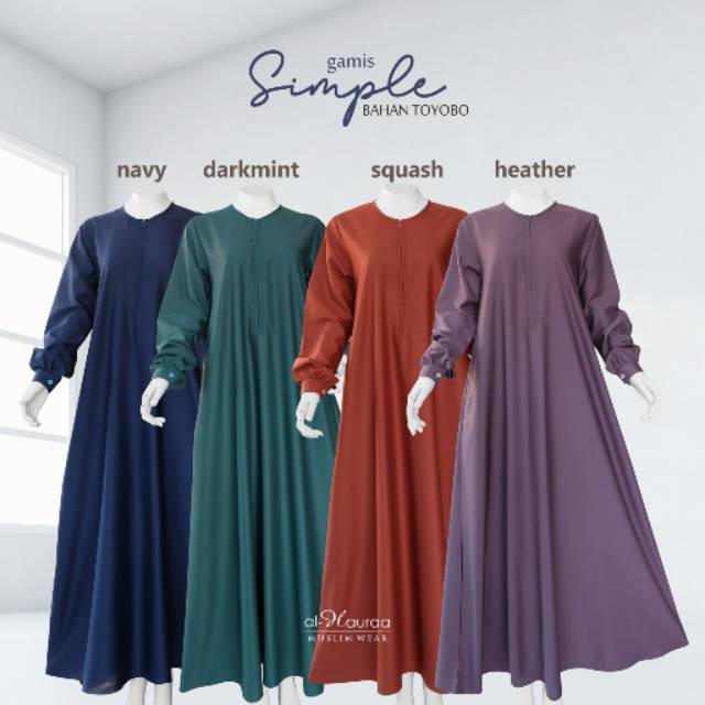 Gamis Simple by Alhauraa - Gamis Basic Katun, Katun Toyobo, Katun Madinah
