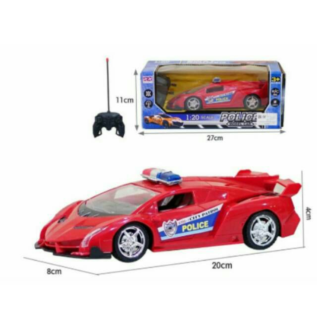 Mainan RC Mobil Car Police Lamborghini Scale 1 : 20