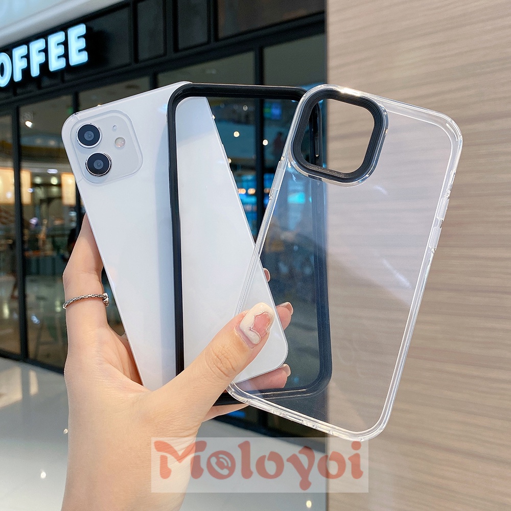 Casing Softcase TPU IPhone 13 12 11 Pro MAX 7 8 Plus XR X XS MAX SE 2020 Transparan Shockproof 3 In 1 Warna Permen