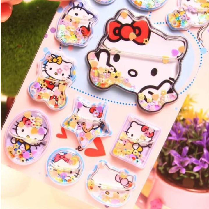 

STICKER MULTIFUNGSI DISNEY & HELLOKITTY + LIQUID OIL COLOR + PACKING