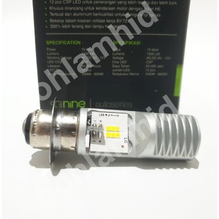 Lampu Motor LED Luminos New Supra Fit, Supra X Helm In, Supra X 125 CW H6 M5 T19 Putih 15W-2